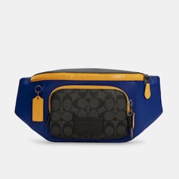 Great gift! - COACH Track Belt Bag In Colorblock Signature Canvas & Leather NWT - Picture 2 of 12